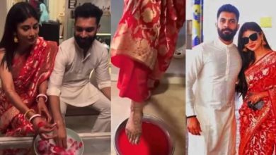 Photo of ससुराल में हुआ मौनी का गृह प्रवेश,अंगूठी ढूंढने की रस्म का वीडियो खूब हो रहा वायरल
