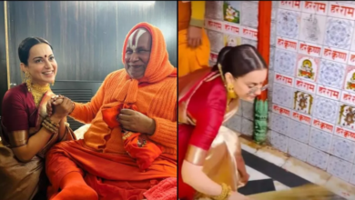 Photo of प्राण प्रतिष्ठा के लिए अयोध्या पहुंचीं कंगना रनोट