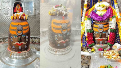 Photo of मध्य प्रदेश:सूर्य-चन्द्र के शृंगार में कालो के काल बाबा महाकाल ने रमाई भस्म
