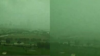 Photo of दुबई में दिखा अदभुत नजारा, देखते ही देखते हरा हो गया आसमान